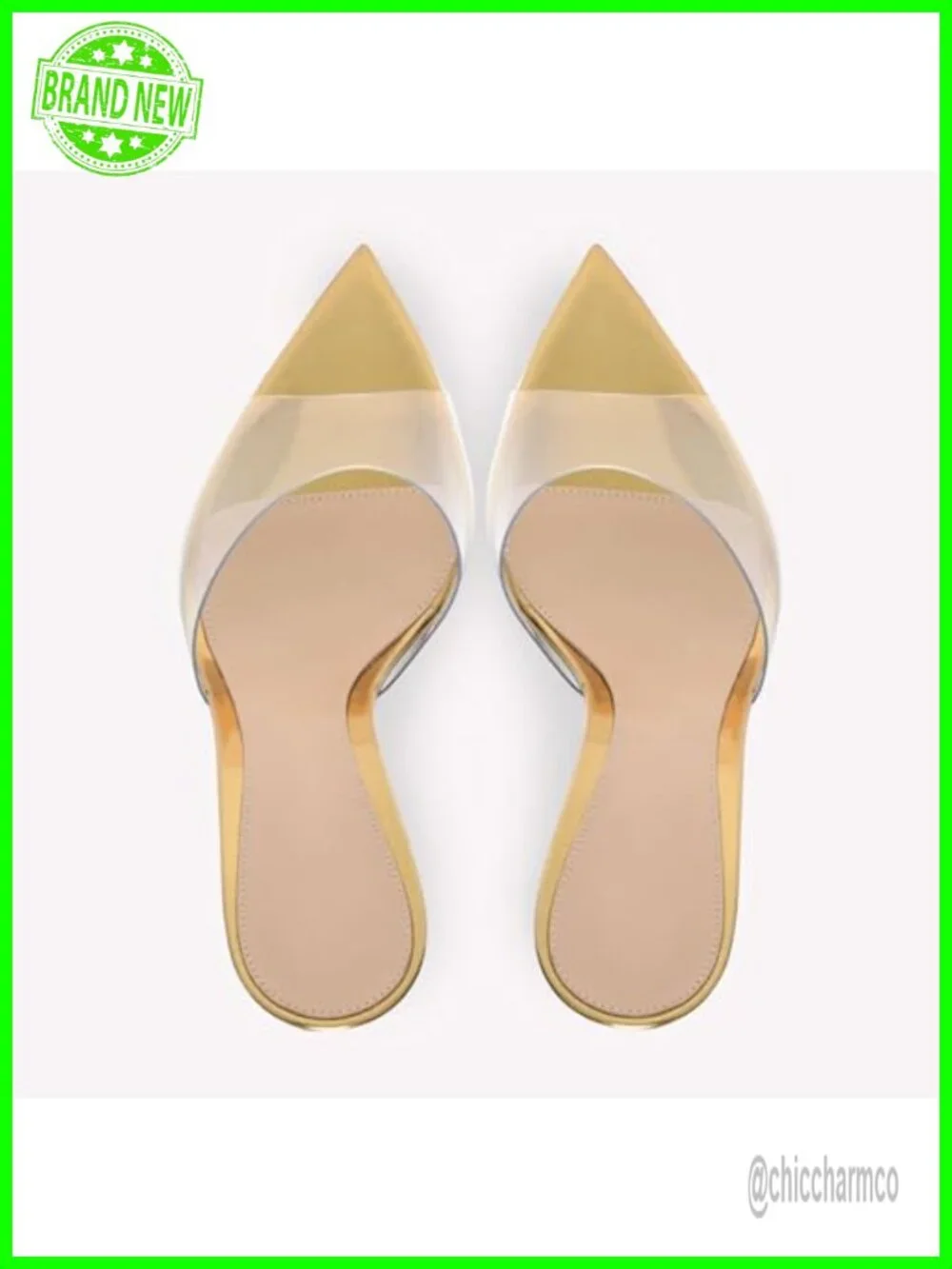 Clear Pointed Toe Stiletto Heel Slingback Sandals Party Dress Slides